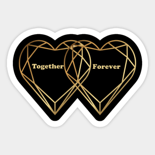 Together Forever Metallic Hearts Sticker